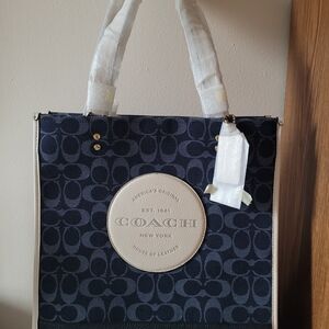 Coach Navy and Cream Tote Bag